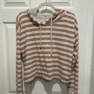 Cropped Billabong Tan striped hoodie